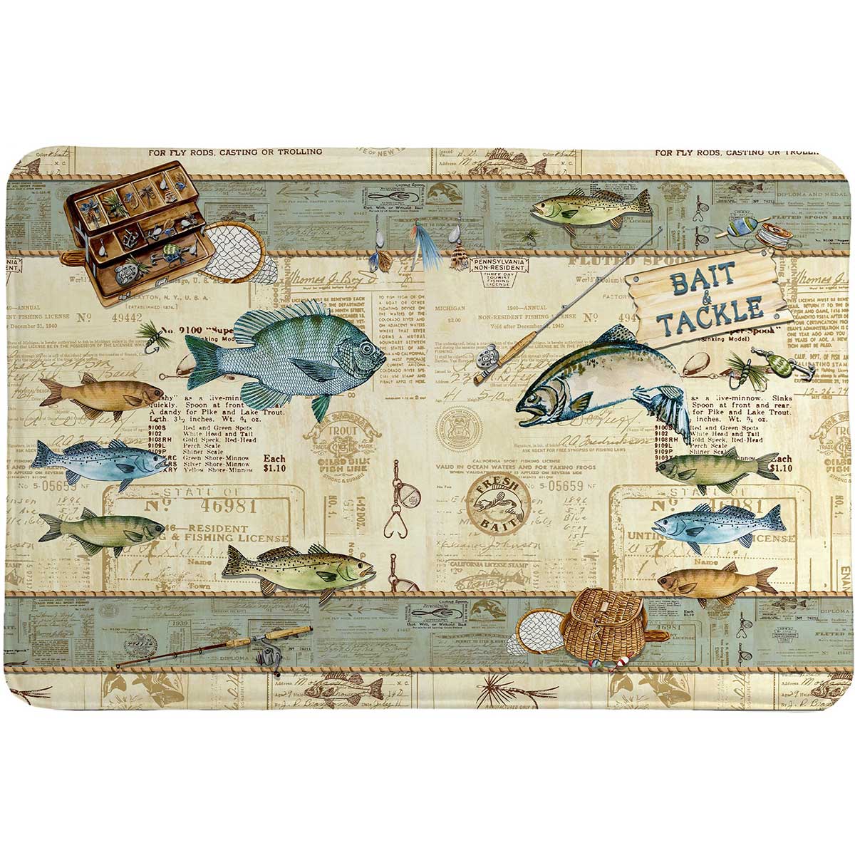 Fishing Lures Memory Foam Rug