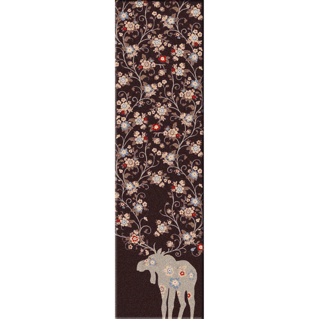 Moose Blossom Chocolate Rug - 2 x 8
