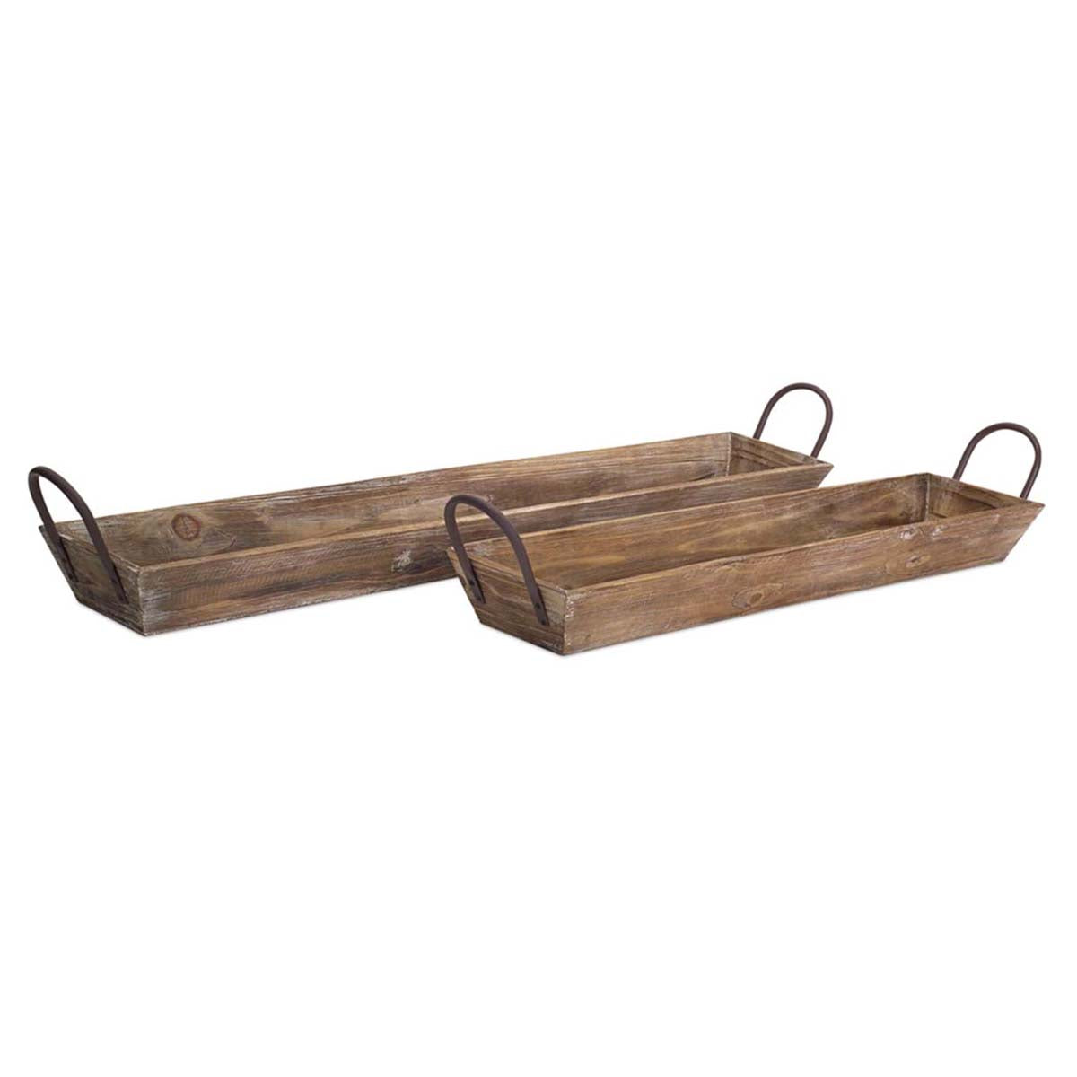 Rustic Tray with Handles - Set of 2