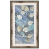 Silver Leaves on Blue II Framed Print