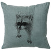 Racoon Linen Pillow - Ocean
