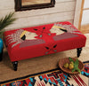 Two Warriors Hooked Wool Bench