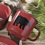 Crimson Bear Enamel Mug - Set of 4 - SALE