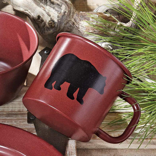 Crimson Bear Enamel Mug - Set of 4 - SALE