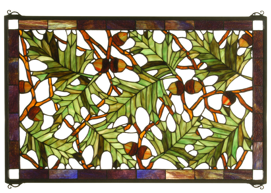 Tall Oak Stained Glass Window