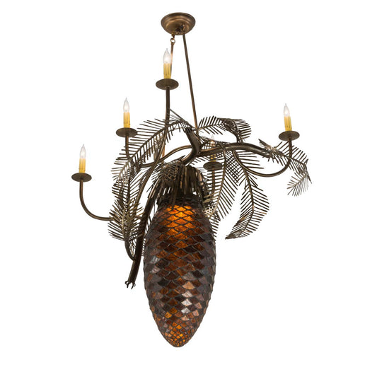 Hanging Pine Cone 5-Light Chandelier