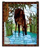 Deer in the River Stained Glass Window