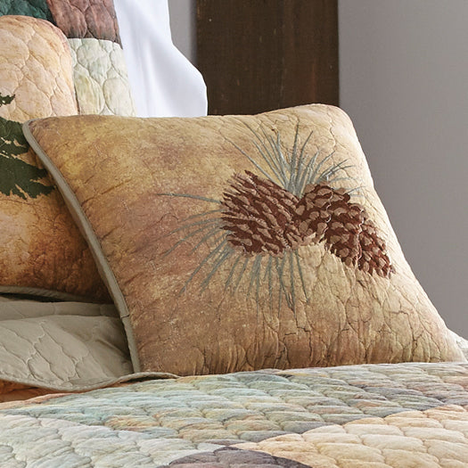 Country Cabin Pinecone Pillow