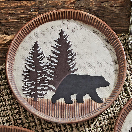 Timberland Bear Ceramic Salad Plates - Set of 4