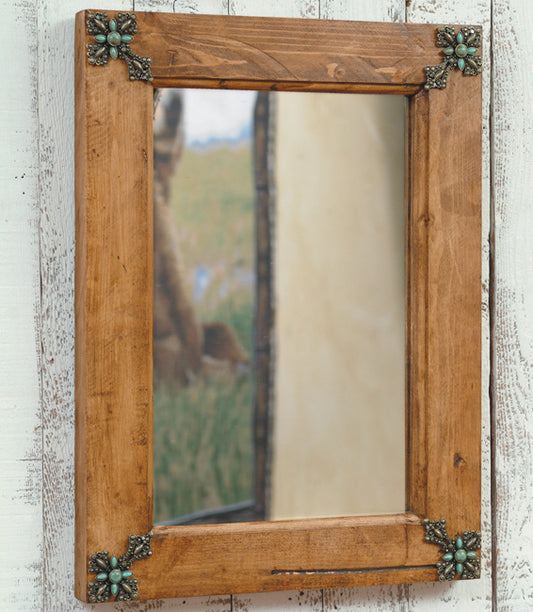 Turquoise Cross Mirror