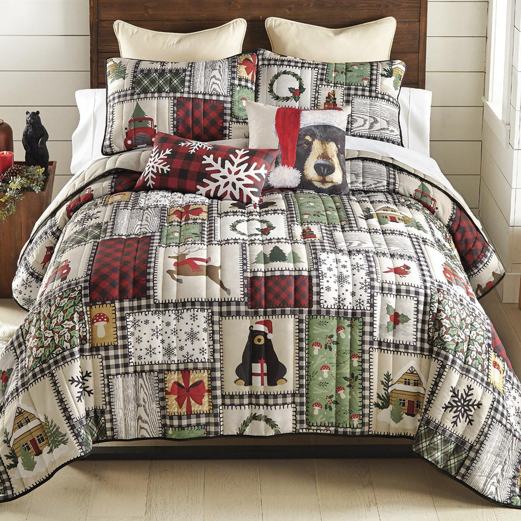 Holiday Cabin Quilt Bed Set - Queen