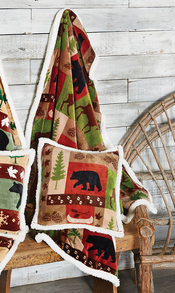 Wildlife Patch Plush Throw