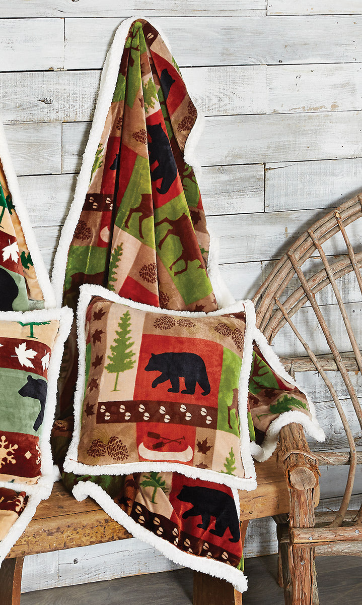Wildlife Patch Plush Throw
