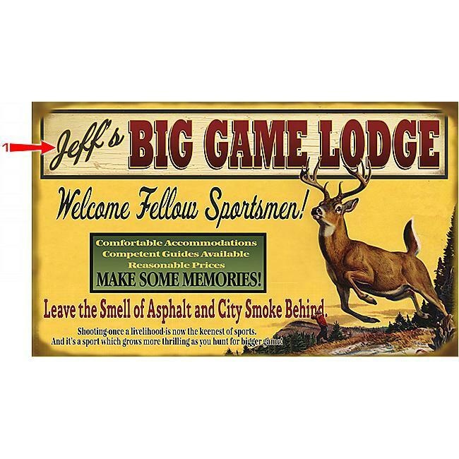 Big Game Lodge Sign - 18 x 30