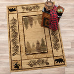 Bear & Pine Boughs Rug - 8 x 10 - OUT OF STOCK UNTIL 07/06/2026