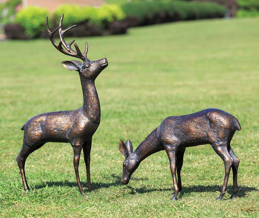 Woodland Deer Garden Sculptures - Set of 2 - OUT OF STOCK UNTIL 08/26/2026