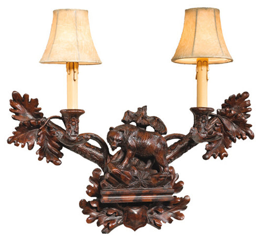 Bear Hunting Wall Sconce