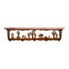 Desert Scene 34 Inch Pine Hook Shelf