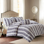 Jackson Gray Faux Fur Bed Set - Queen