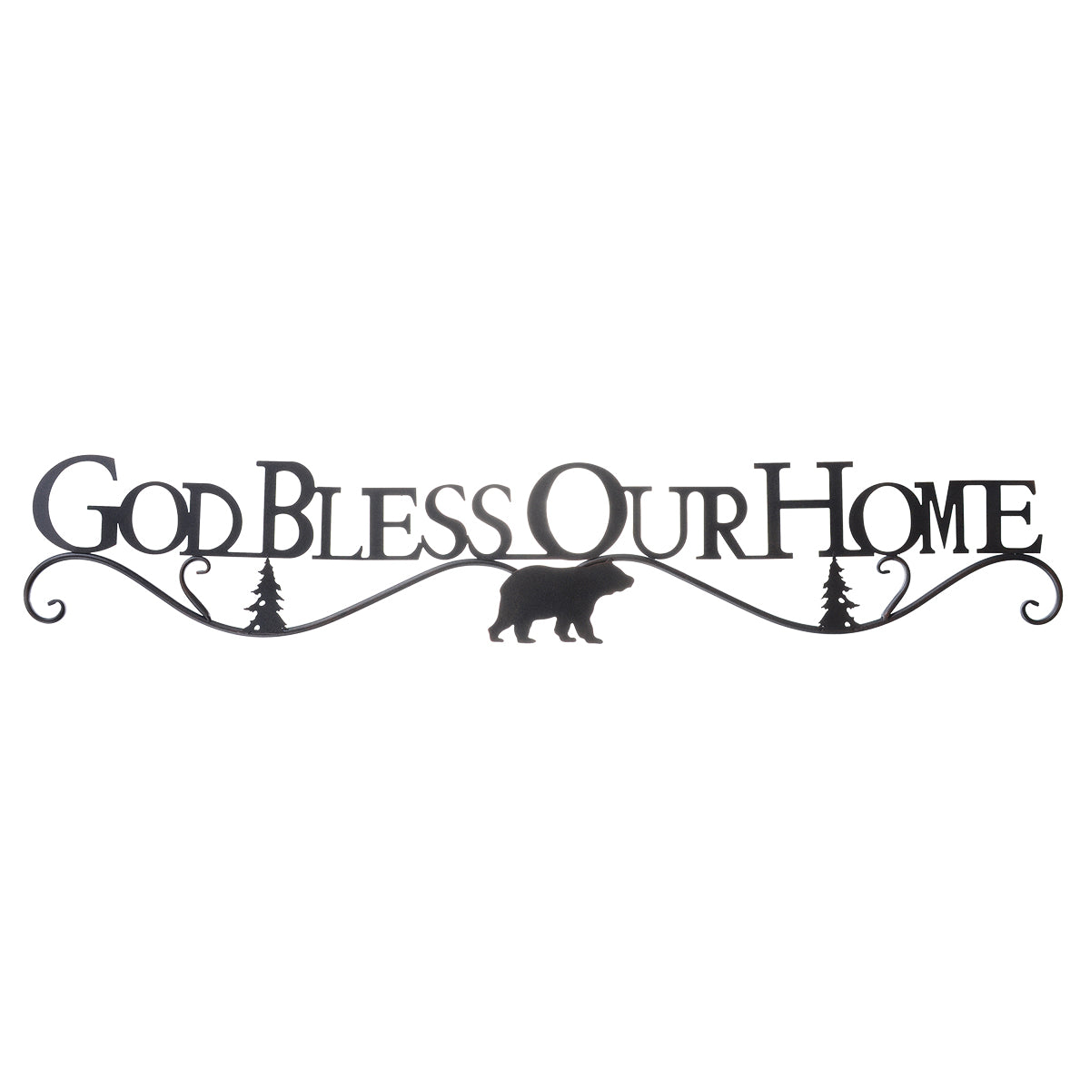 God Bless Our Home Metal Bear Wall Hanging