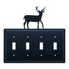 Wrought Iron Deer Quadruple Switch Cover