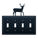 Wrought Iron Deer Quadruple Switch Cover