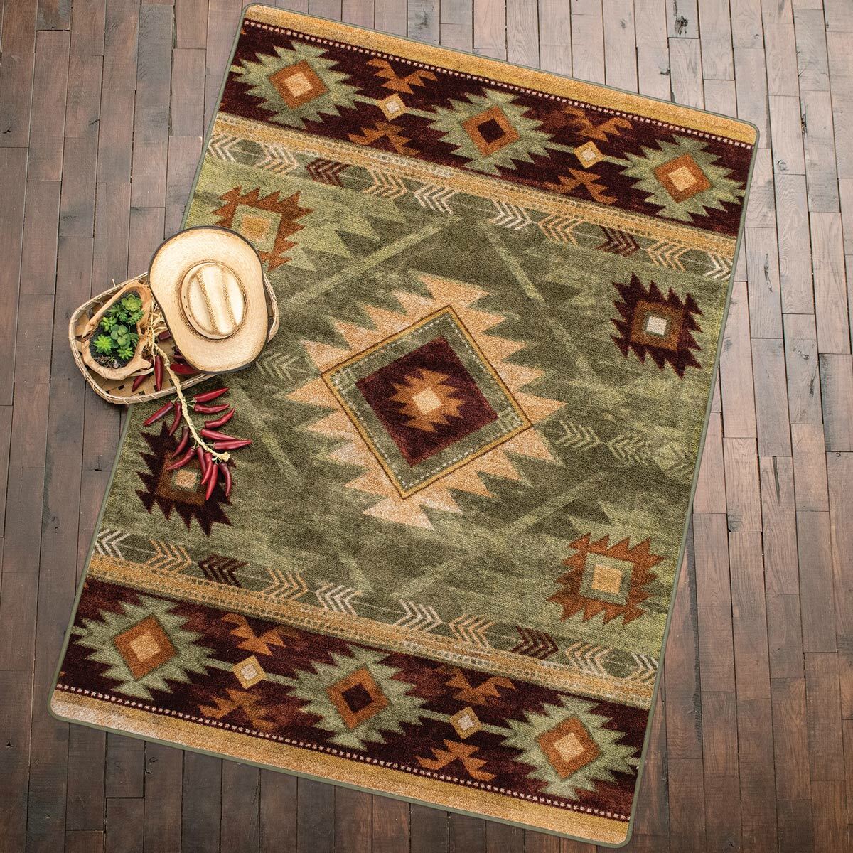 Whiskey River Sage Rug - 4 x 5