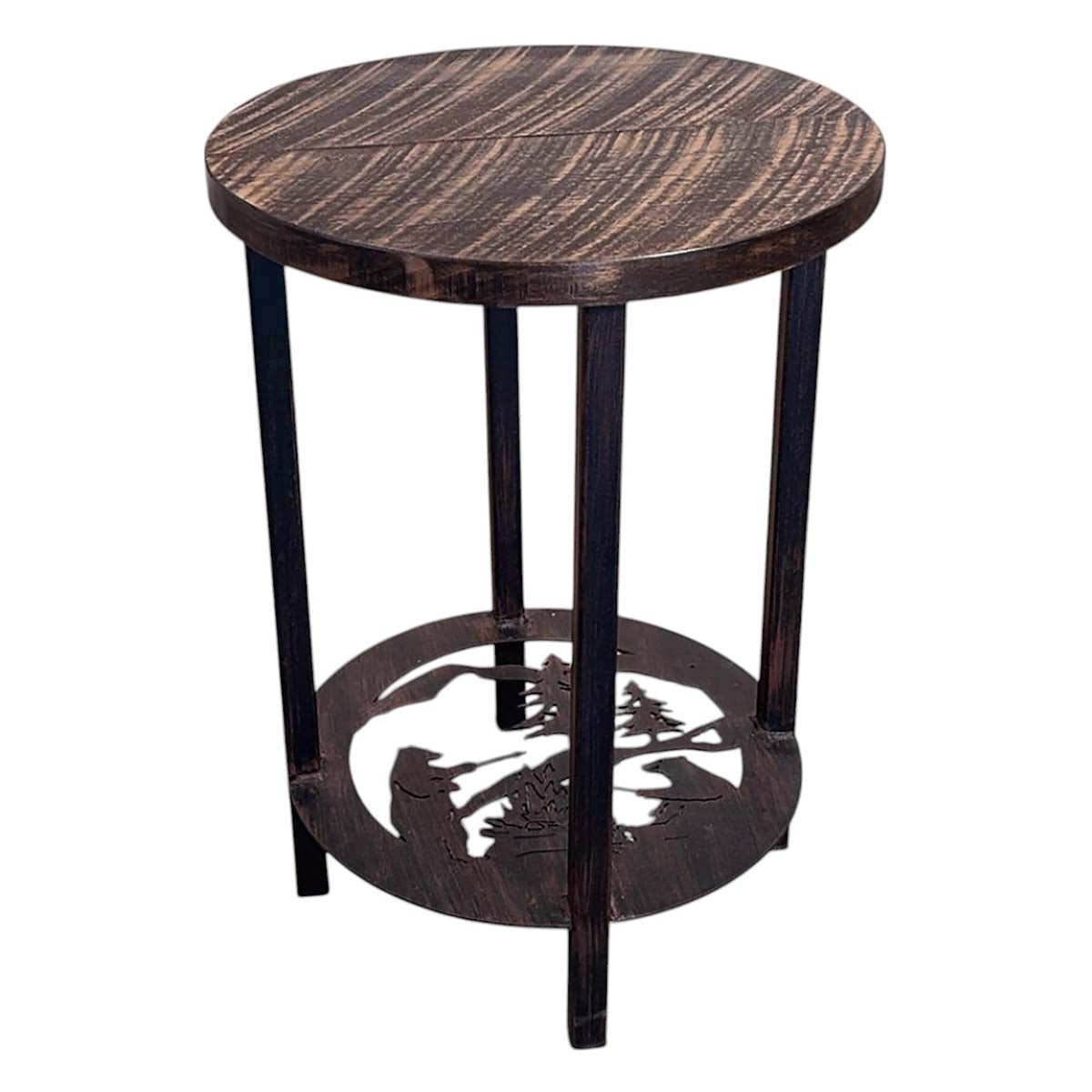 Marshmallow Bear Iron & Wood End Table