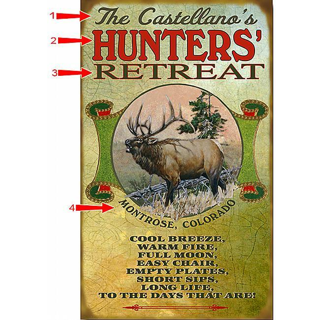 Elk Hunters Sign - 14 x 24