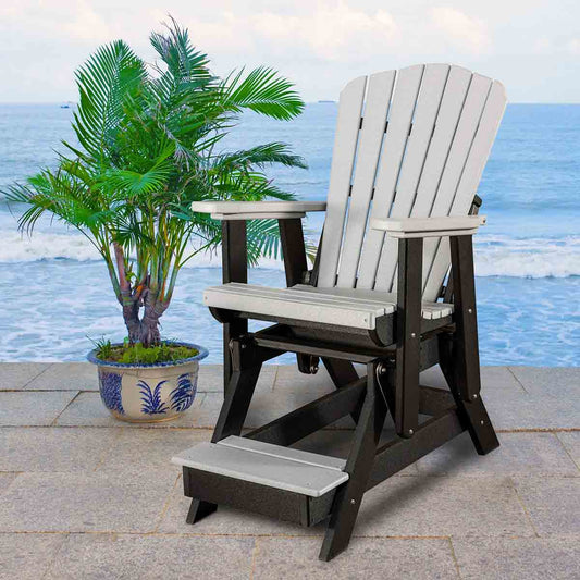 Kingston Adirondack Balcony Glider - Gray & Black