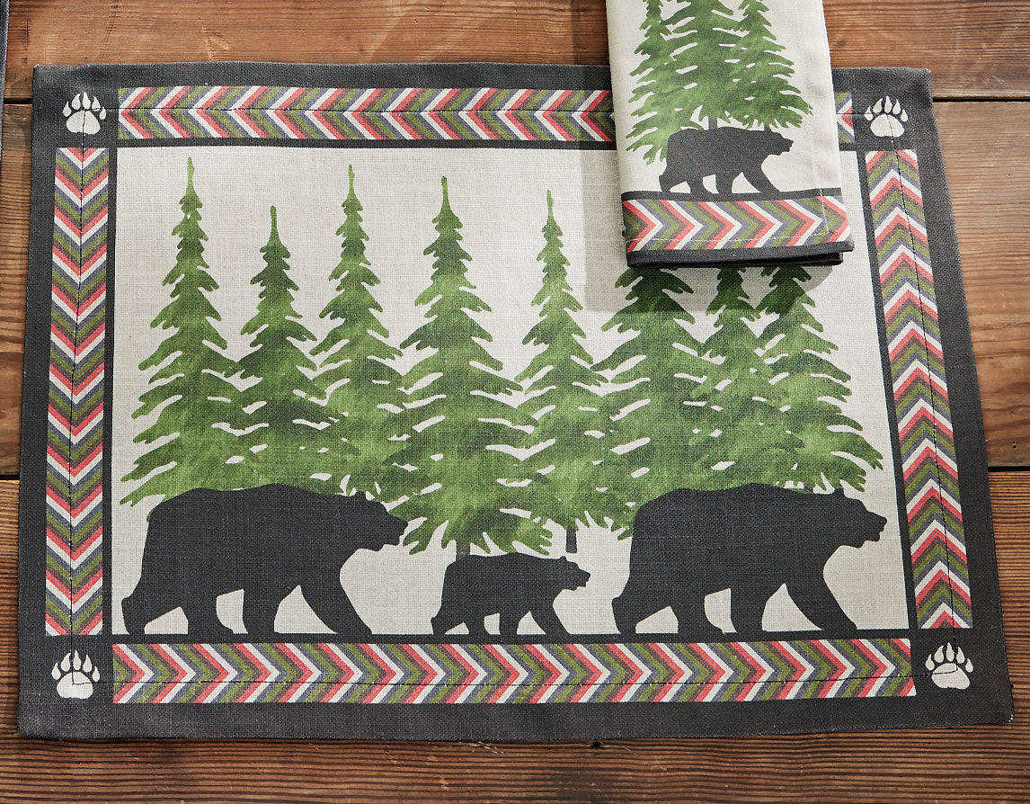 Wilderness Bear Path Placemat - Set of 4 - SALE