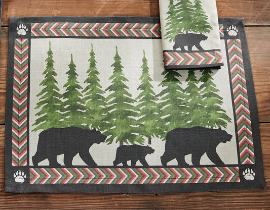 Wilderness Bear Path Placemat - Set of 4 - SALE