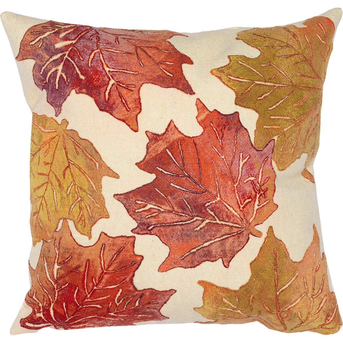 Falling Leaves Square Accent Pillow - Cream - OUT OF STOCK UNTIL 09/18/2026
