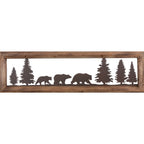 Bear Family Metal & Wood Wall Art