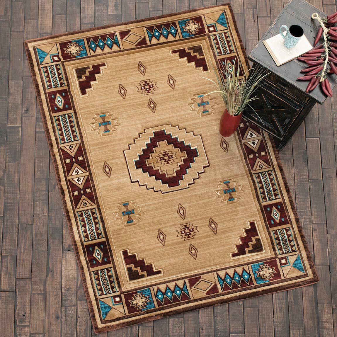 Native Vibes Southwest Beige Rug - 5 x 8