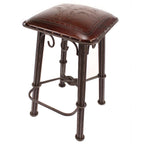 Antique Fleur de Lys Iron Barstool
