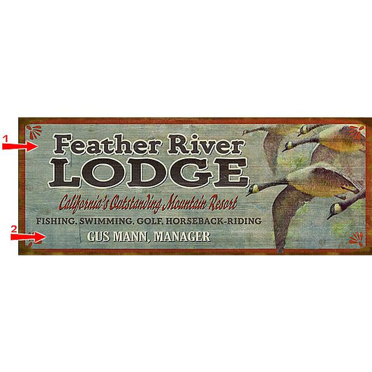 Geese Lodge Sign - 17 x 44