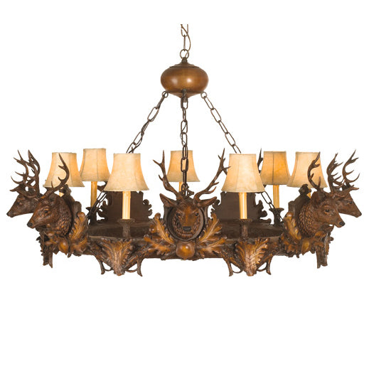 Seven Stag Heads Chandelier - 7 Light