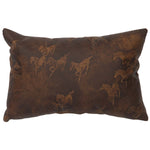 Settler Leather Rectangle Pillow with Fabric Back