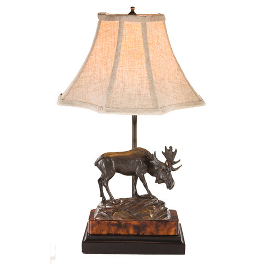 Moose On Rock Lamp