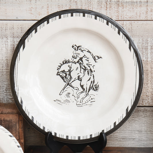 Cowboy Lifestyle Melamine Dinner Plates - Set of 4 - OVERSTOCK