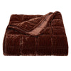 Copper Luxe Velvet Box Stitch Throw