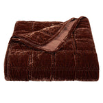 Copper Luxe Velvet Box Stitch Throw