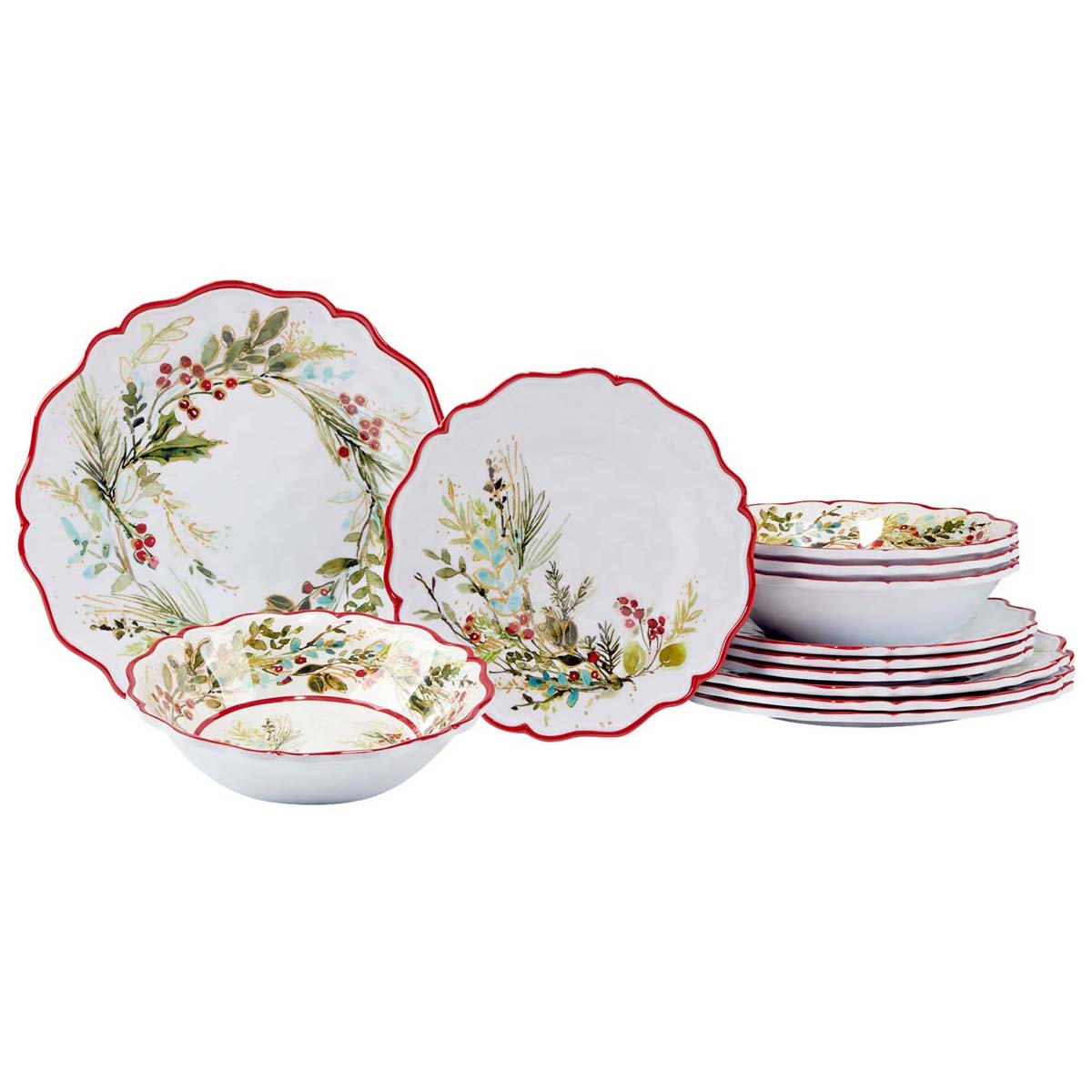 Forest Christmas Dinnerware Set (12 pcs)