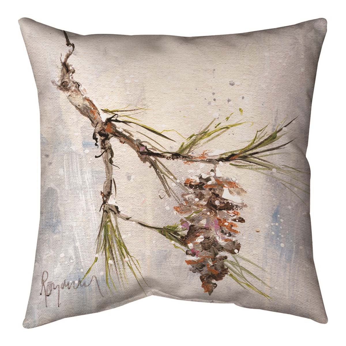 Frosty Pinecone Indoor/Outdoor Pillow