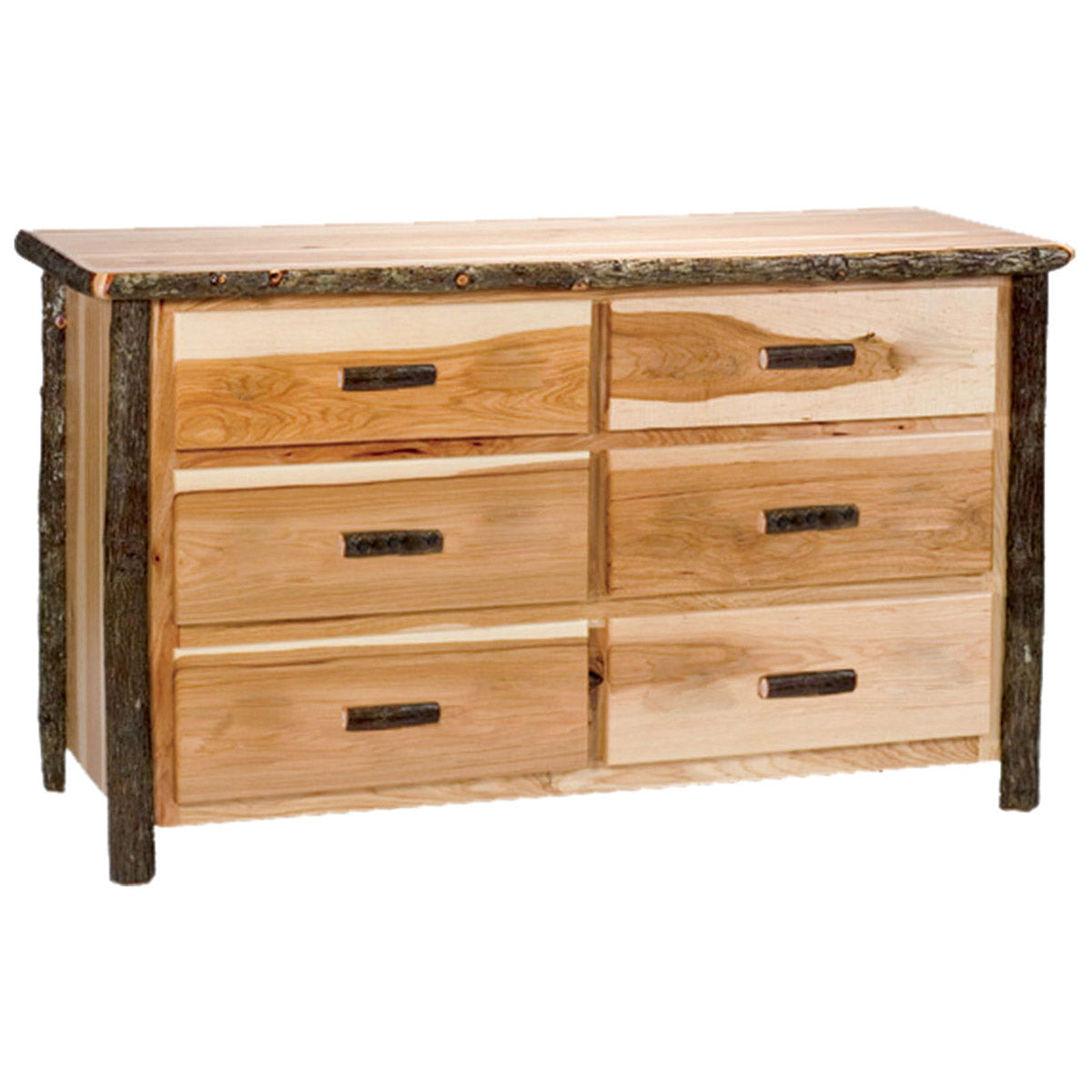 Hickory 6 Drawer Premium Dresser - Traditional Hickory