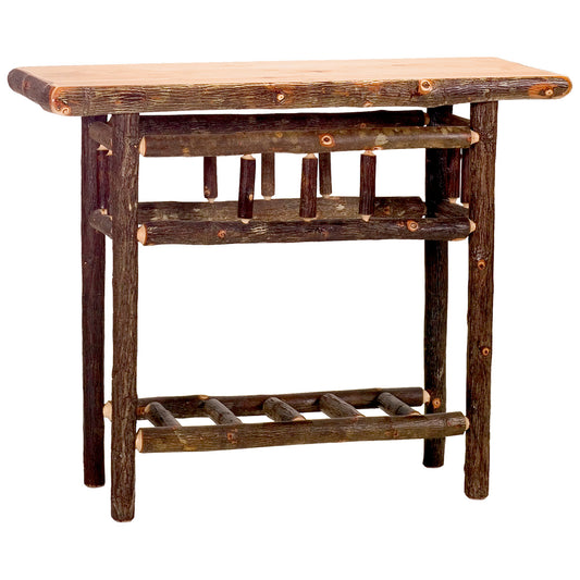 Hickory Tradtional Log Open Sofa Table