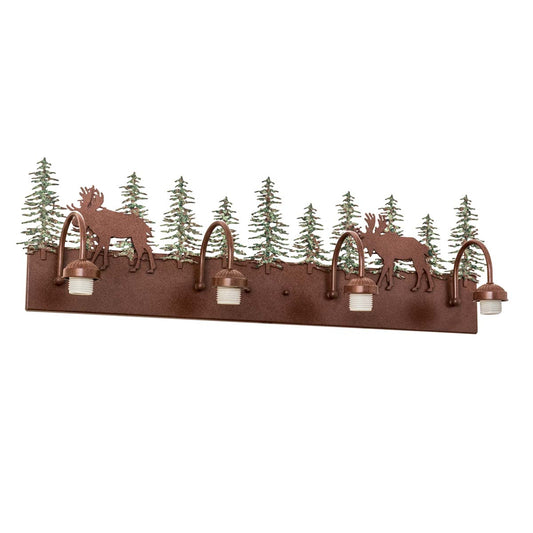 Moose with Green Pines Vanity Light