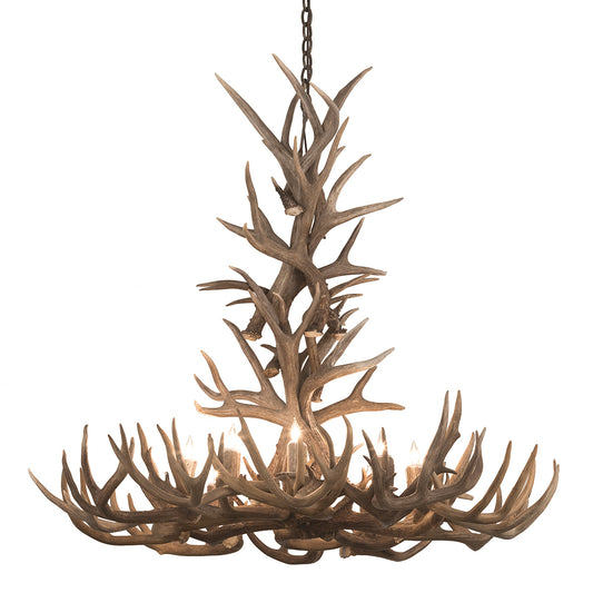36 Inch Whitetail & Mule Deer Antler Chandelier - 8 Light