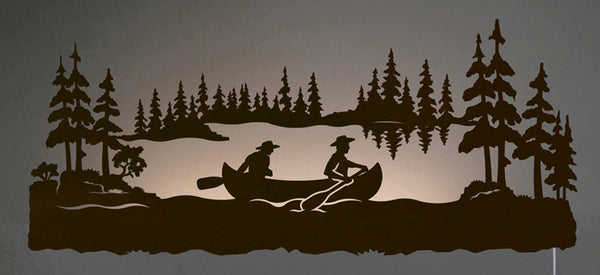 Canoers Back Lit Wall Art